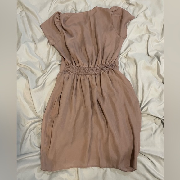 ASOS mink pink dress wrap babydoll tulip dress Cocktail US 6 mauve - Picture 2 of 4